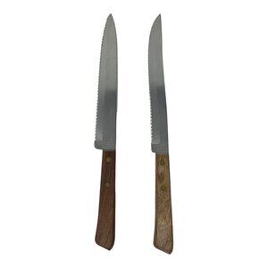 Town and Country Serrated Bread Slicing Carving Knife Stainless Wood Handle 8 in